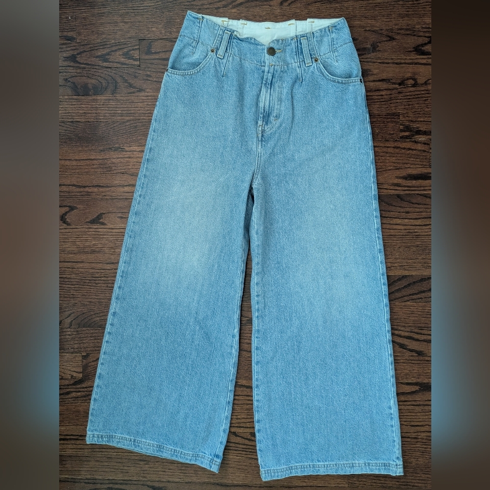 Wrap London Wide-Leg Blue Jeans, Small
